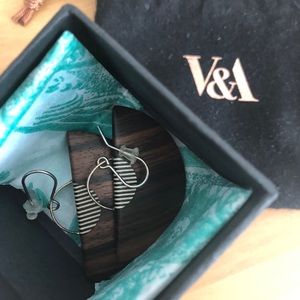 Unique wooden earrings from the V&A museum, New